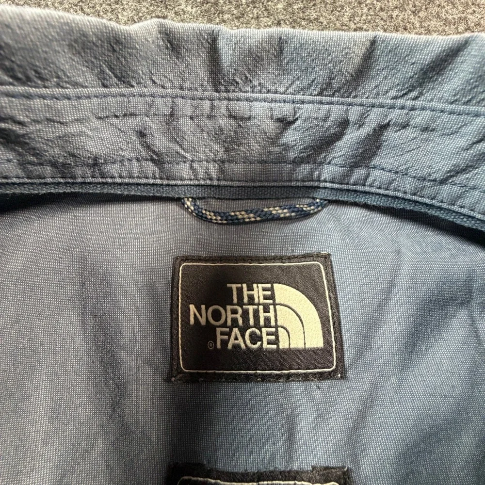 The North Face Mens XXL Blue Gray Short Sleeve Button Down Utility Hiking‎ Shirt